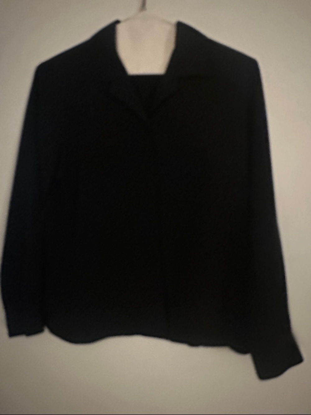 Kim Rogers Black Long Sleeve Collared Blouse